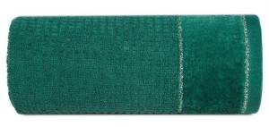Ręcznik Glory 2 70x140 zielony ciemny z welurową bordiurą i srebrną nicią 500g/m2 frotte Eurofirany