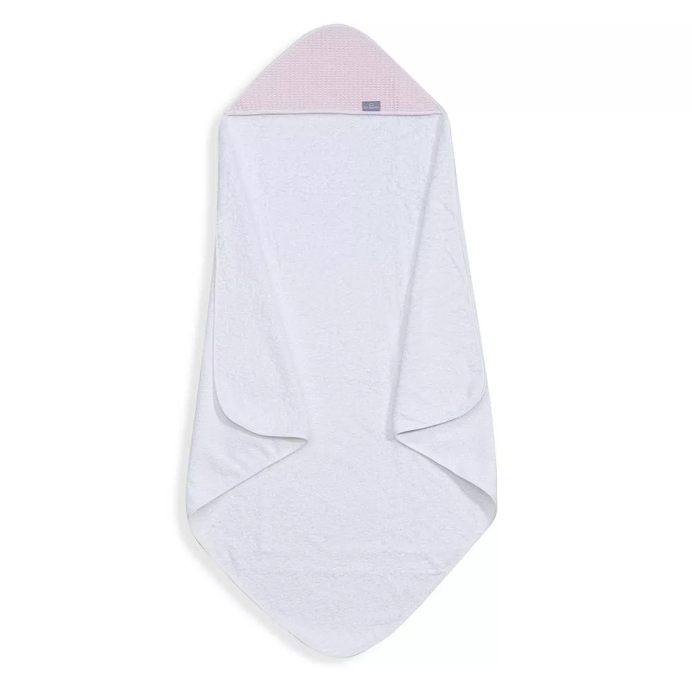 Okrycie kąpielowe 100x100 Astrid biały  różowy ręcznik z kapturkiem
