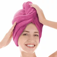 Turban ręcznik do włosów Active fuksjowy mikrofibra