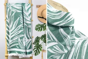 Ręcznik plażowy 90x180 Rio zielony bawełniany Greno