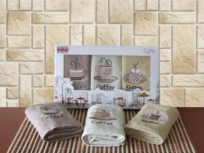Komplet kuchenny Cotton Coffee 3 ręczniczki 30x50 3 cz. T20015-B
