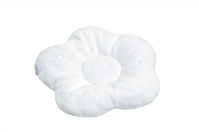 Poduszka dla niemowląt Flor biała         przeciwodkształceniowa do karmienia