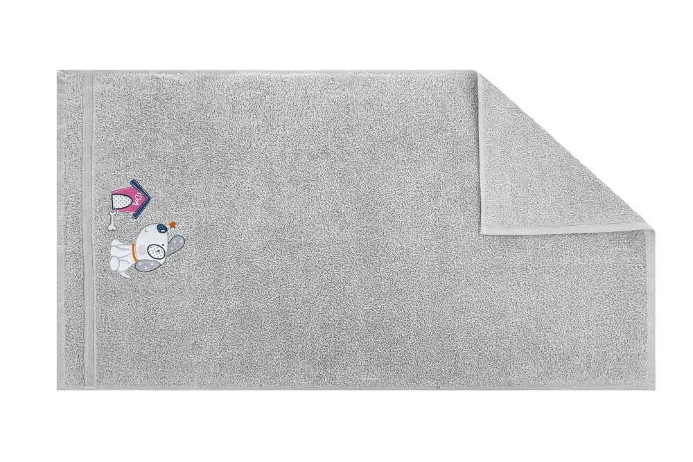 Ręcznik dziecięcy 70x140 Azorek piesek z kostką szary Baby