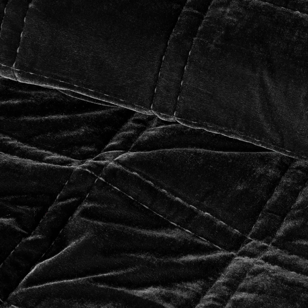 Narzuta dekoracyjna 170x210 Kristin 2 czarna welwetowa geometryczna Eurofirany