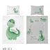 Pościel bawełniana 100x135 Dinuś 3617 A zielona biała dinozaury drobne dziecięca Kids 1