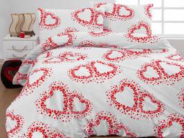 Pościel bawełniana 160x200 Sarlot biała czerwona serca Love Cottonlove Exclusive 5