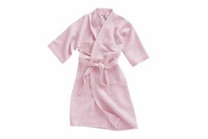 Szlafrok gofrowany pudrowy L/XL bawełniany Kimono Gofer