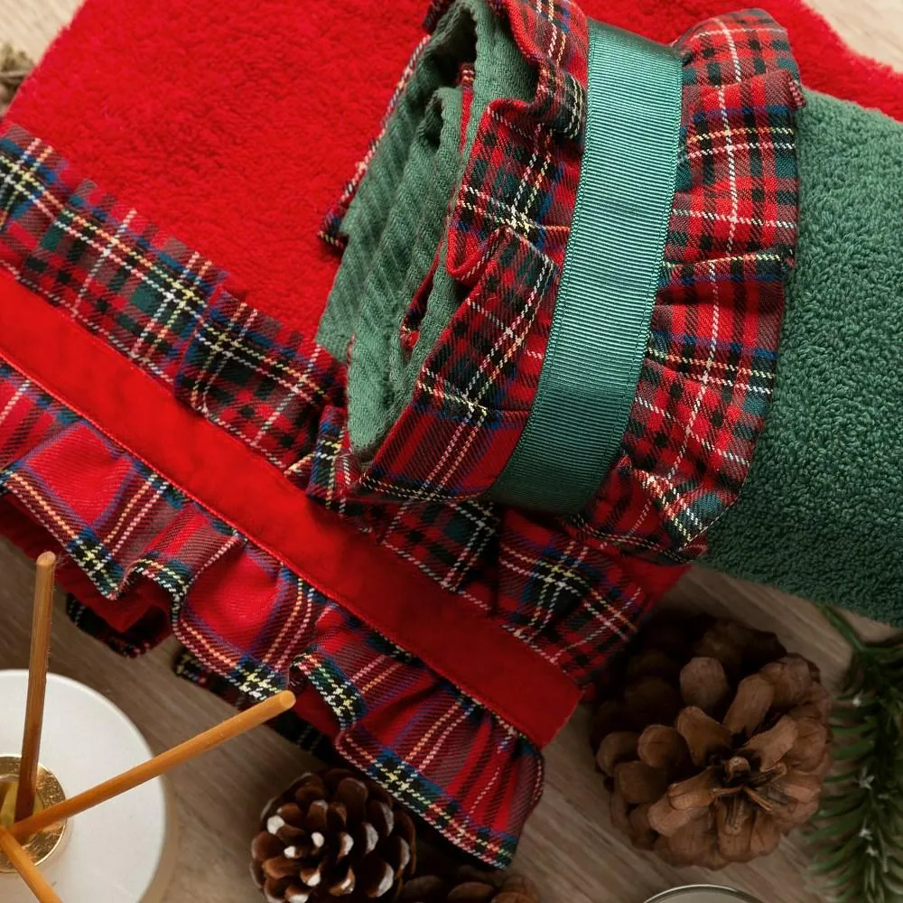 Ręcznik 50x90 Santa 1 zielony świąteczny  frotte Eurofirany