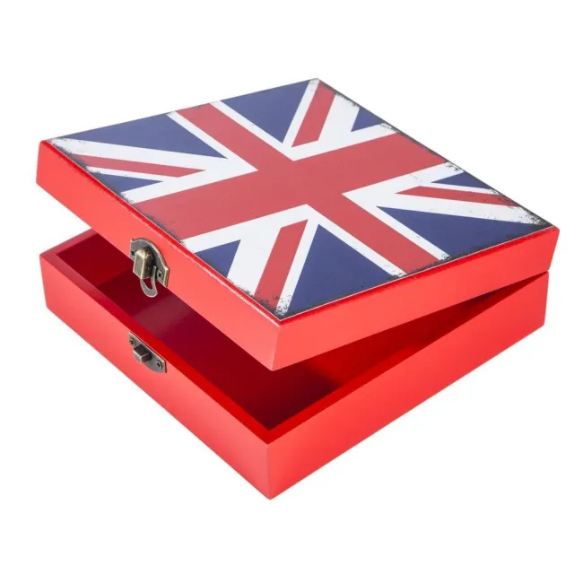 Pudełko dokarcyjne 17x17x5 Lony Box 2/02 drewniane czerwone flaga