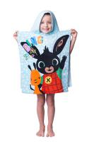 Poncho dla dzieci 50x115 Królik Bing 6533 ręcznik z kapturem niebieski króliczek dziecięce