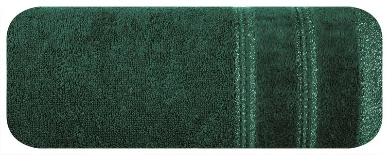 Ręcznik Glory 1 30X50 butelkowy zielony  z welurową bordiurą i błyszczącą nicią 500g/m2 Eurofirany