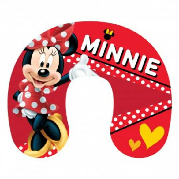 Poduszka turystyczna rogal Myszka Mini 4738 Minnie Mouse czerwona