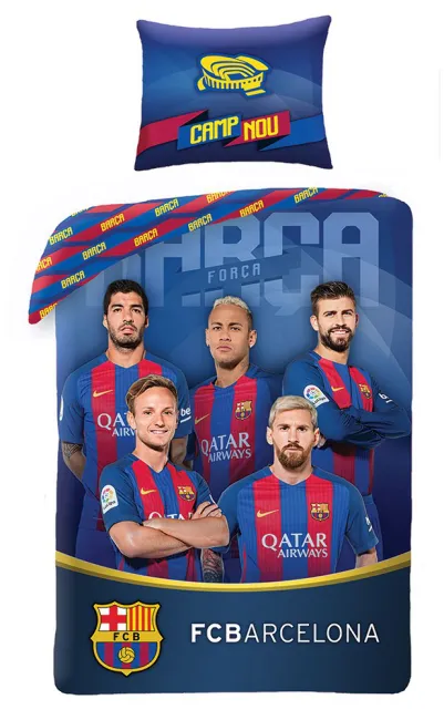 Pościel bawełniana 140x200 FC Barcelona 1776 Messi Drużyna poszewka 70x90