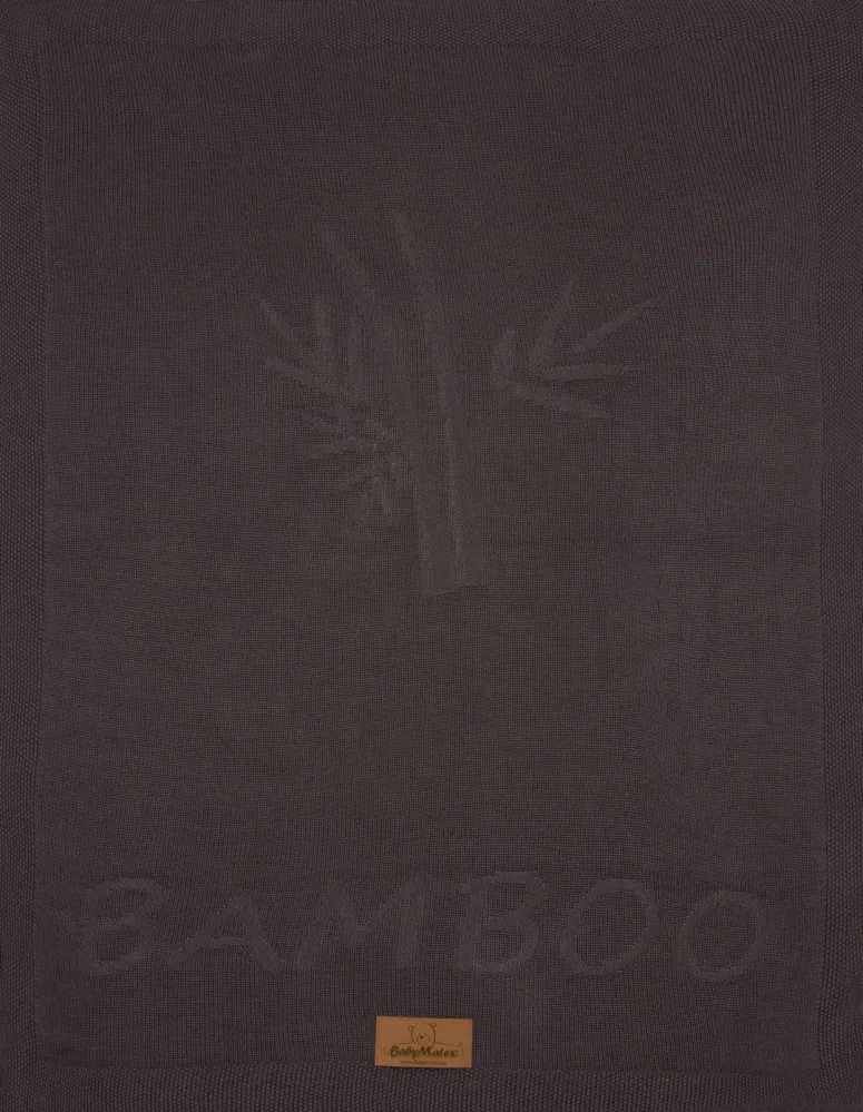 Kocyk bambusowy 80x100 Thai grafitowy dziany dzianinowy TB0364-04