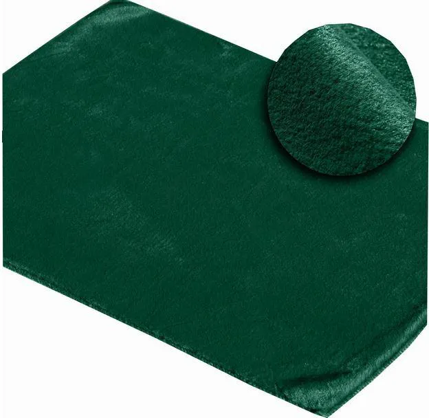 Dywanik łazienkowy 75x150 Emilio zielony ciemny dekoracyjny miękki futerkowy Eurofirany