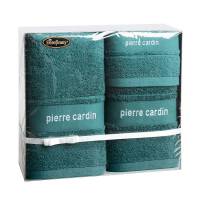 Komplet ręczników 3szt T/0389 ciemny turkusowy Pierre Cardin zestaw upominkowy w pudełku na prezent Eurofirany