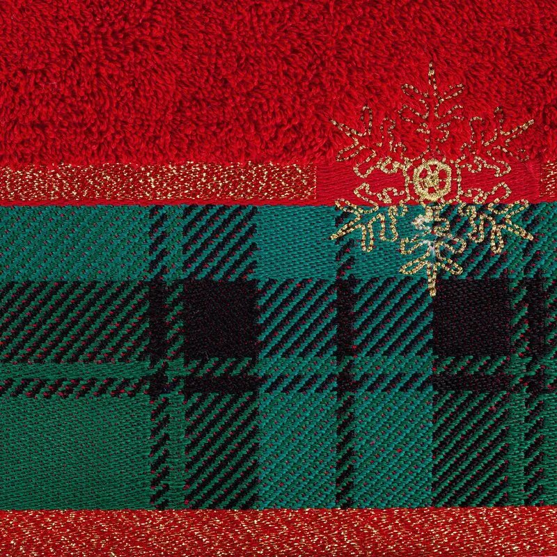 Ręcznik Cherry 50x90 czerwony zielony     świąteczny 01b 480 g/m2 Eurofirany
