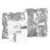 Koc narzuta Sherpa 150x200 biały czarny   ornamenty baranek z mikrofibry dwustronny Faro