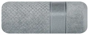 Ręcznik Milan 70x140 stalowy frotte 500g/m2 bawełniany z bordiurą przetykaną błyszczącą nicią Eurofirany