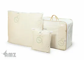 Poduszka puchowa 90% 50x60 Organic cotton trzykomorowa 500g + 80g naturalna AMZ