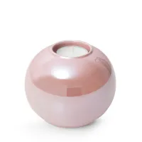 Świecznik ceramiczny Simona 1 10x10x8 różowy z perłowym połyskiem 01 Eurofirany
