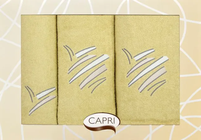 Komplet ręczników w pudełku Capri 3 cz. Eliza/10 pistacja + krem Eurofirany