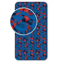 Prześcieradło bawełniane z gumką 90x200 Spiderman Człowiek Pająk niebieskie 9626 dla dzieci
