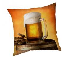 Poszewka dekoracyjna 40x40 3D Piwo kufel 9602 młodzieżowa na prezent cushion cover beer