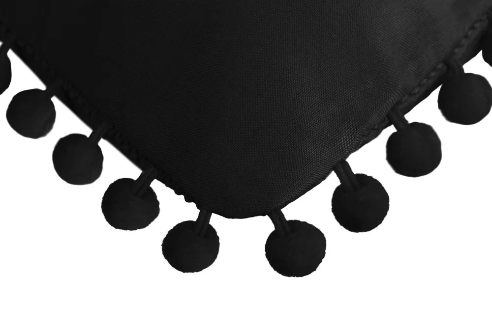 Poszewka dekoracyjna 45x45 Fluffy czarna z pomponami