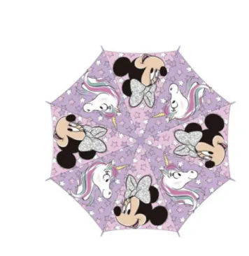 Parasolka dla dzieci Myszka Mini Jednorożec 5242 Minnie Mouse gwiazdki unicorn różowy parasol różowa rączka