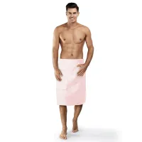 Ręcznik męski do sauny Kilt S/M pudrowy frotte bawełniany