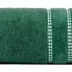 Ręcznik 70x140 Amanda zielony ciemny z ozdobną welurową bordiurą w pasy frotte 500 g/m2 Eurofirany