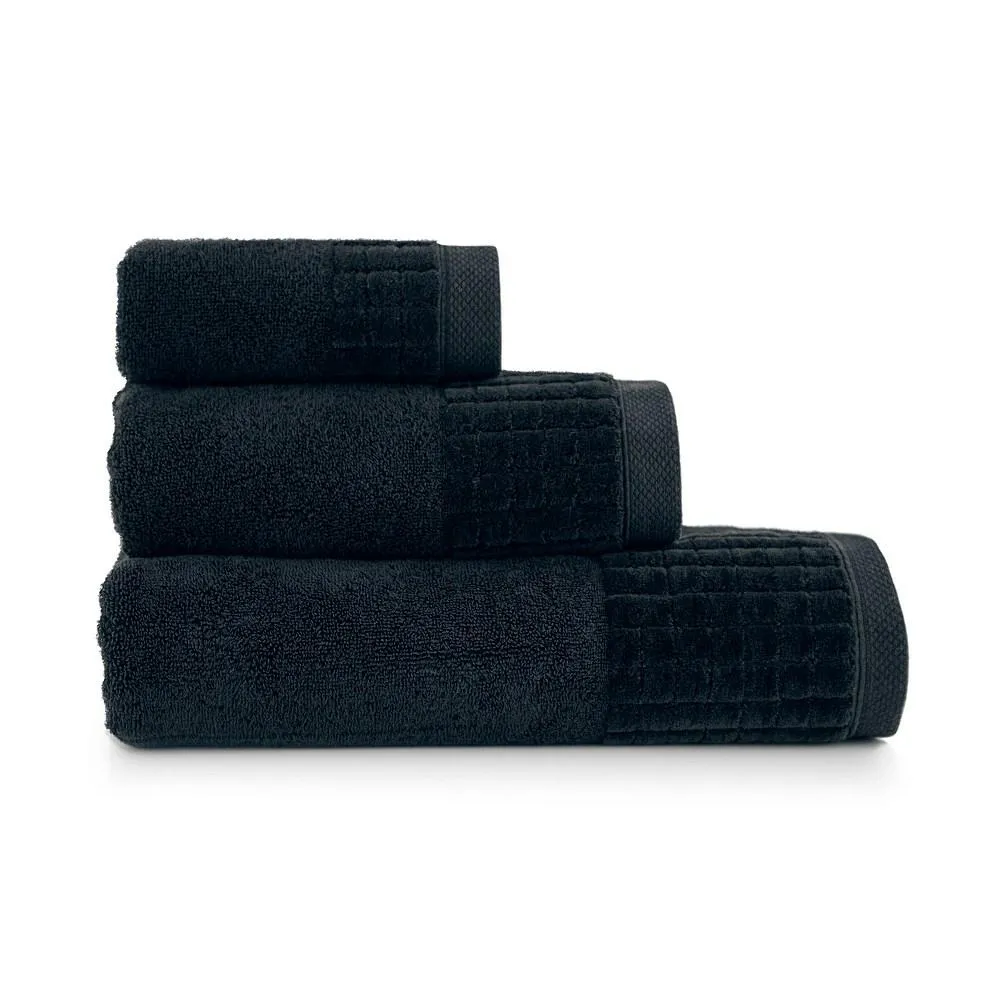 Komplet ręczników w pudełku 3 szt Paulo 3 AB Czarny-K74-5992 ręczniki 30x50 50x100 70x140
