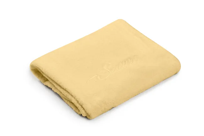 Ręcznik do sauny 80x150 Sauna żółty jasny 04 haftowany napis 100% bawełna