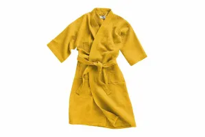 Szlafrok gofrowany musztardowy S/M bawełniany Kimono Gofer