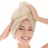 Turban ręcznik do włosów Active beżowy mikrofibra