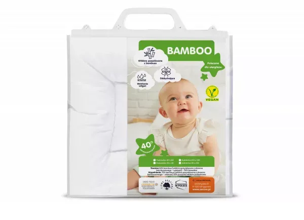 Poduszka dziecięca 35x40 Bamboo płaska    biała 0,80g Inter Widex