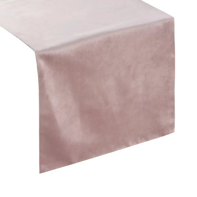 Obrus bieżnik Hana 35x140 różowy pudrowy jednobarwny Eurofirany