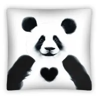 Poszewka dziecięca 40x40 3D biała czarna Miś Panda serduszko PS 0012 8557