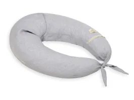 Poduszka pozycjonująca Relax Linen 190cm jasna szara do karmienia ciążowa wypoczynkowa