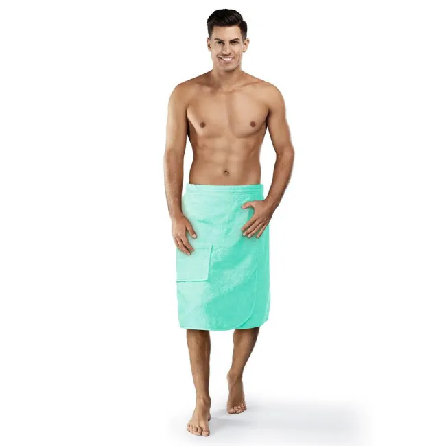 Ręcznik męski do sauny Kilt L/XL miętowy frotte bawełniany