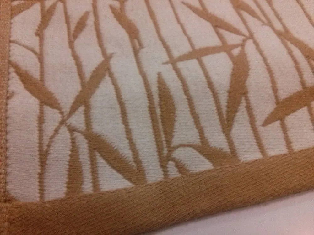 Ręcznik FR 1030 50x90 bambusowy 03 brązowy kremowe liście bambusa