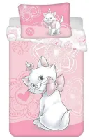 Pościel bawełniana 100x135 Kotek Marie 5511 Cat różowa do łóżeczka