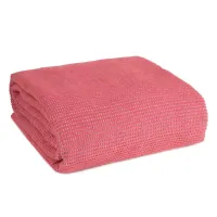 Koc narzuta na fotel 70x160 Amber pudrowy różowy bawełniany akrylowy D91