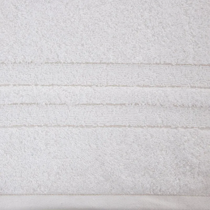 Ręcznik Gala 50x90 biały zdobiony  błyszczącą nicią 500 g/m2 Eurofirany