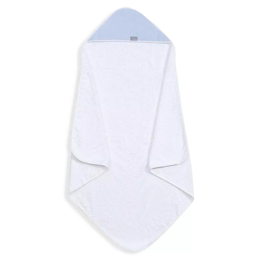 Okrycie kąpielowe 100x100 Astrid biały  niebieski ręcznik z kapturkiem