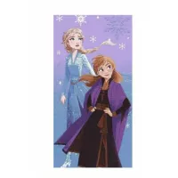Ręcznik plażowy 70x140 Frozen Anna i Elsa fioletowy bawełniany 320g/m2 S24