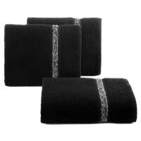 Ręcznik 100x150 Altea czarny z ozdobną bordiurą z melanżowym pasem frotte 500 g/m2 Eurofirany