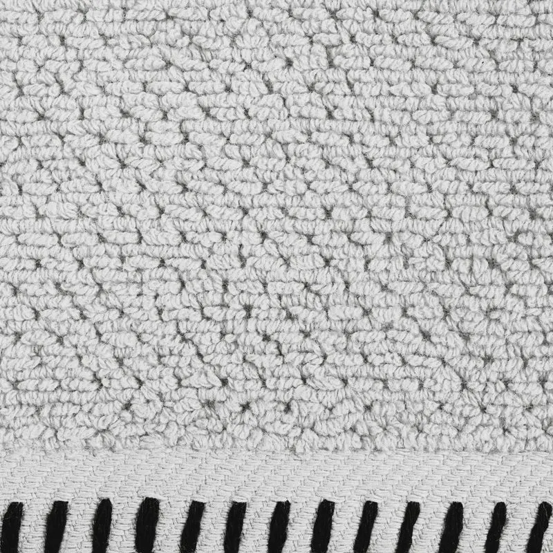 Ręcznik 70x140 Mabel stalowy kontrastującym obszyciem krawędzi frotte 500 g/m2 Eurofirany