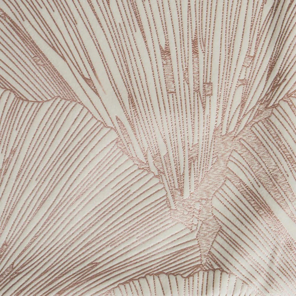 Obrus 40x140 Goja kremowy bieżnik liście miłorzębu Pierre Cardin z błyszczącym nadrukiem welwetowy Eurofirany